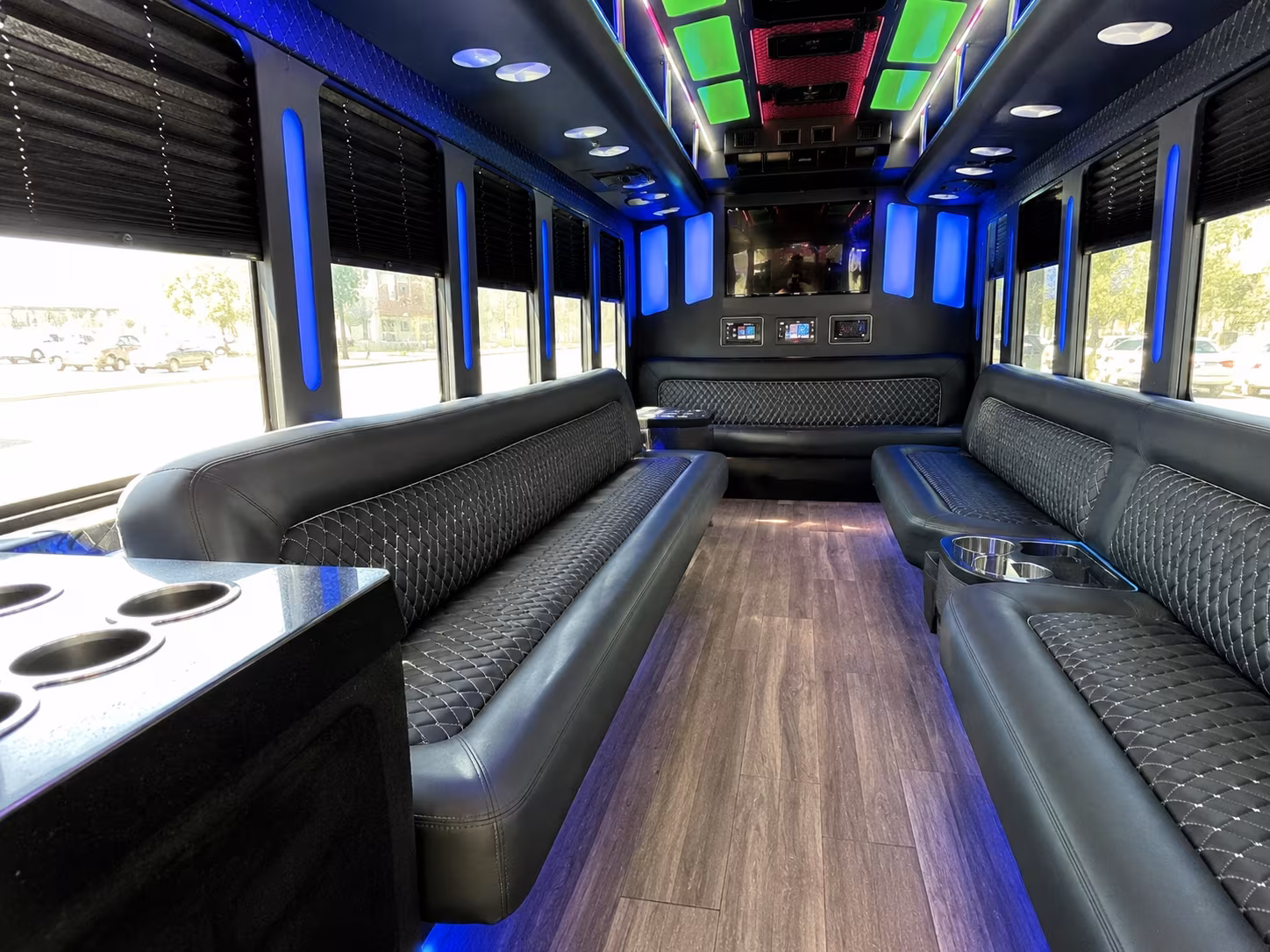 coeur dalene 15 passenger party bus inside