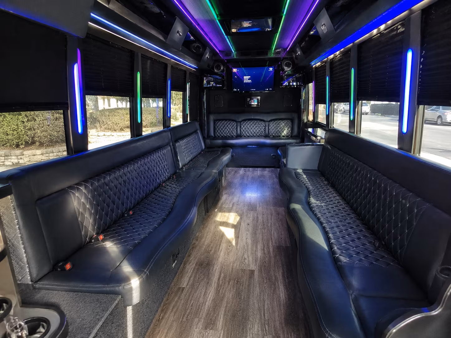 coeur dalene 15 passenger party bus interior