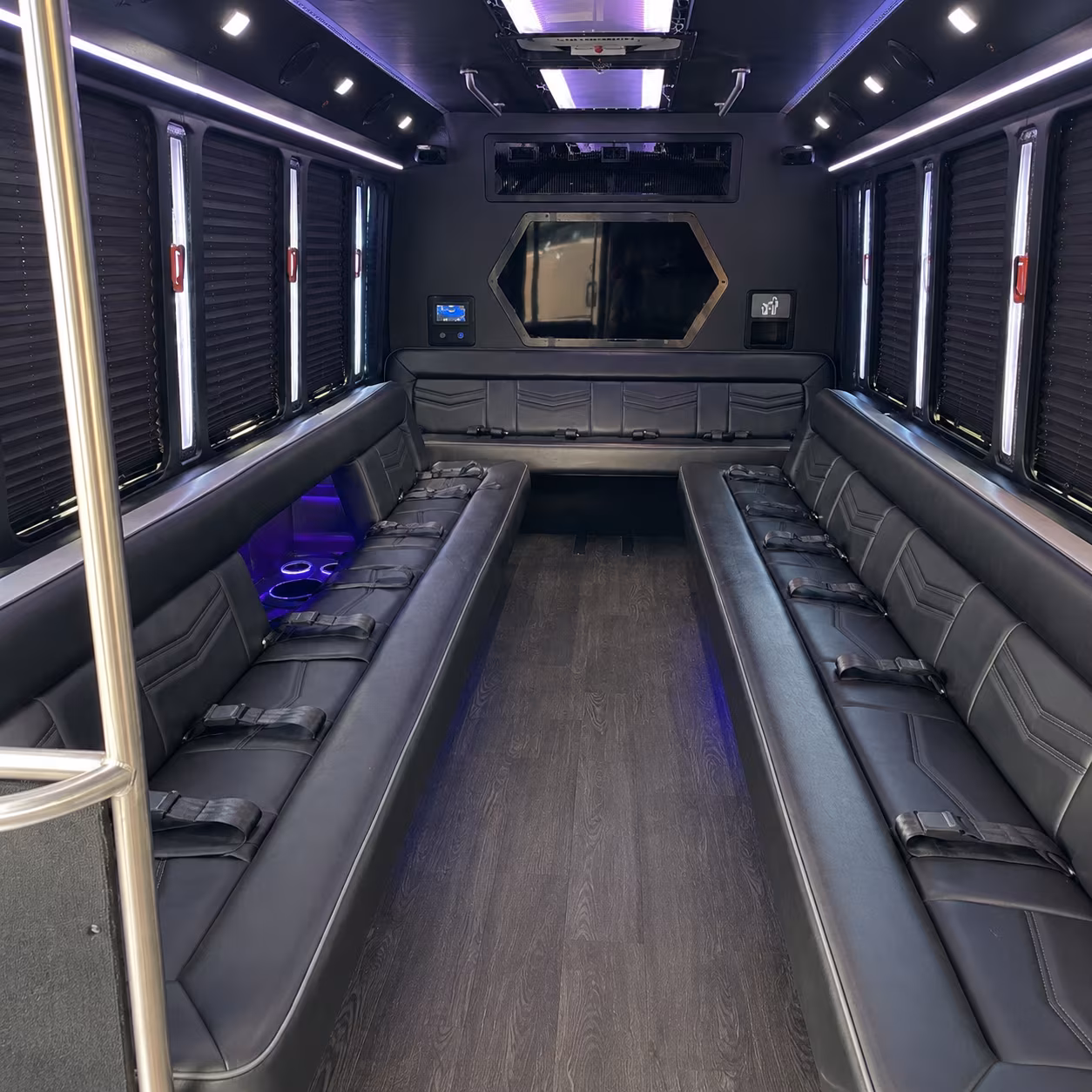 coeur dalene 18 passenger party bus interior