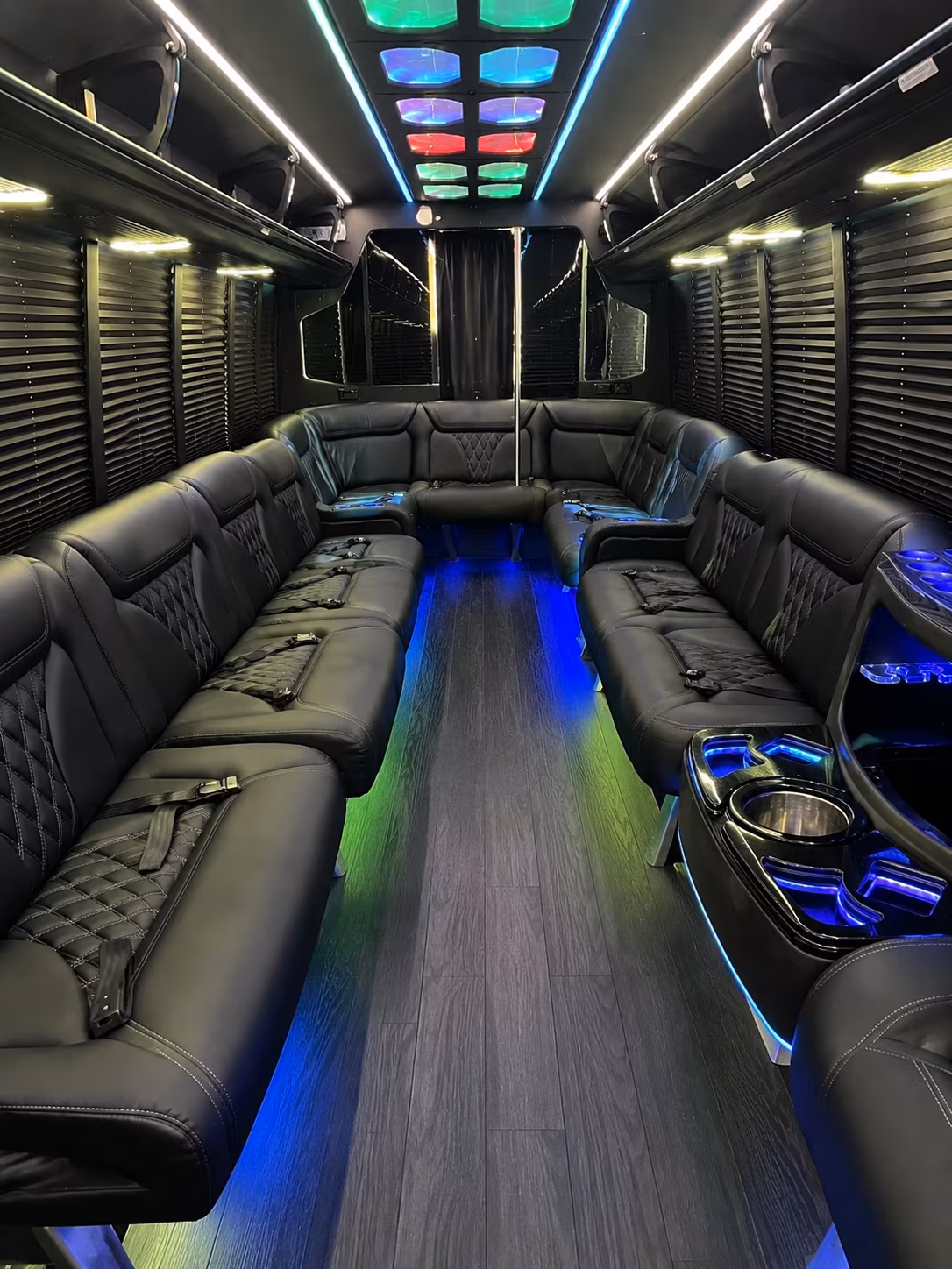 coeur dalene 20 passenger party bus interior