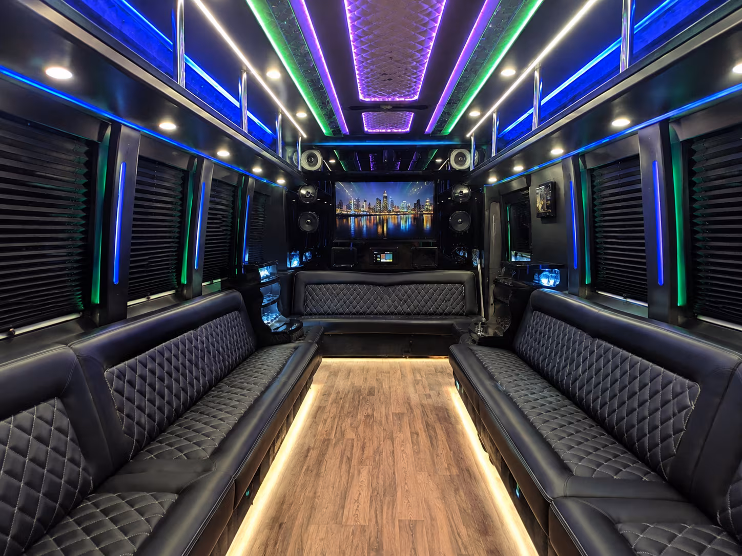 coeur dalene 25 passenger party bus interior