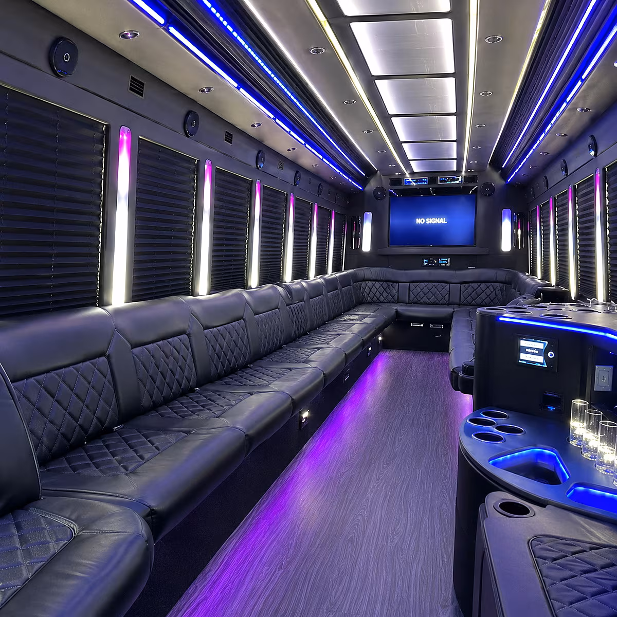 coeur dalene 30 passenger party bus inside