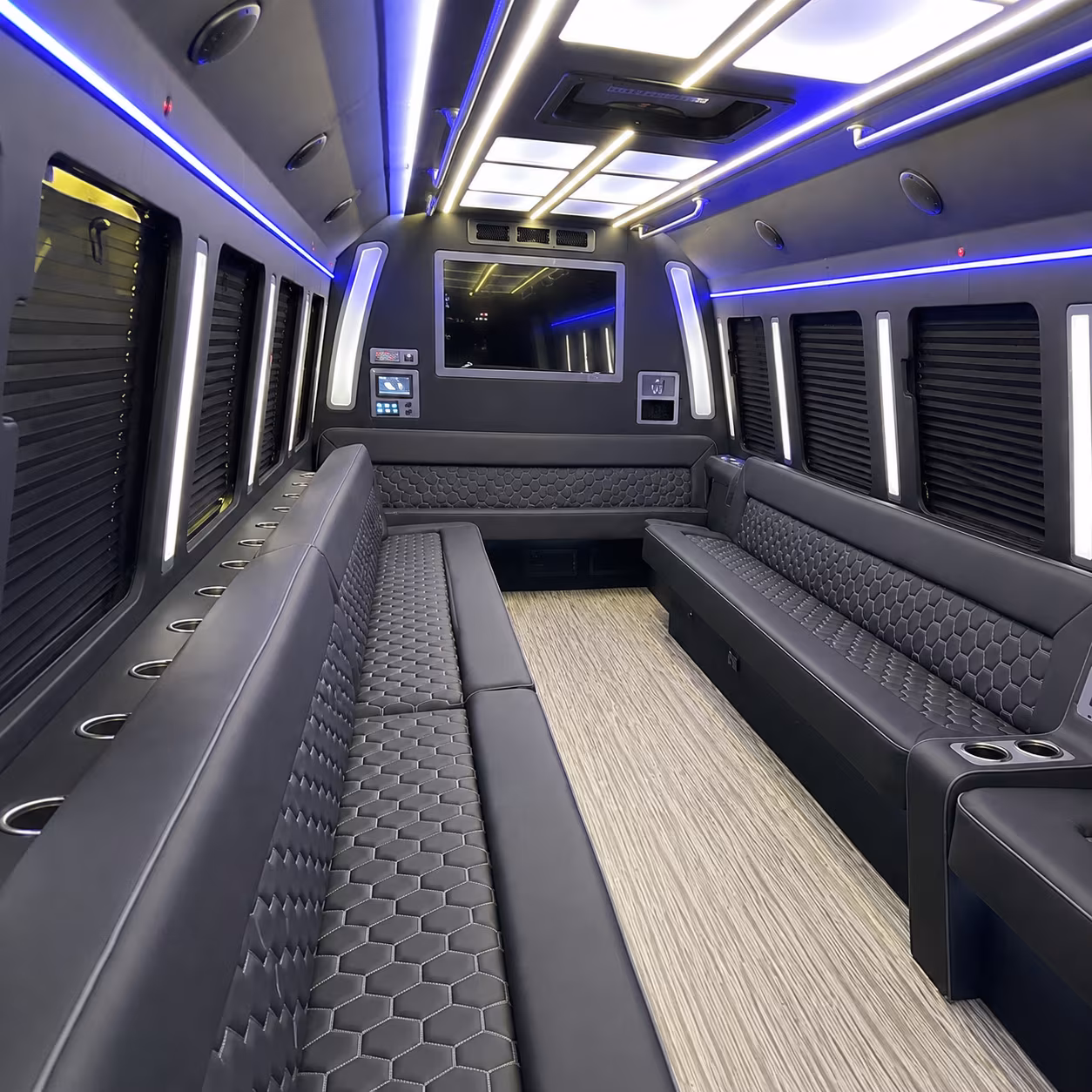 coeur dalene 40 passenger party bus inside